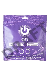 Презервативы On, fruit, color, ассорти, аромат, 18,5 см, 5,4 см, 15 шт.