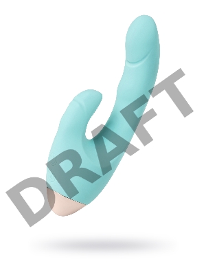 Вибратор с клиторальным стимулятором L'EROINA by TOYFA Crystal, силикон, голубой, 18,3 см