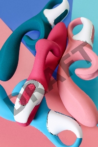 Нереалистичный вибратор Satisfyer Hug me, силикон, синий