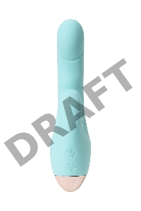 Вибратор с клиторальным стимулятором L'EROINA by TOYFA Crystal, силикон, голубой, 18,3 см