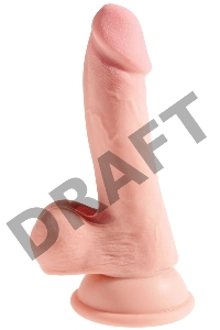 Фаллоимитатор на присоске Тройная плотность King Cock Plus 6.5 Triple Density Cock with Balls - Flesh