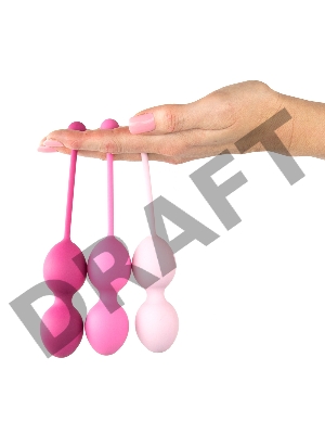 Набор из 3 розовых вагинальных шариков FemmeFit Advanced Pelvic Muscle Training Set