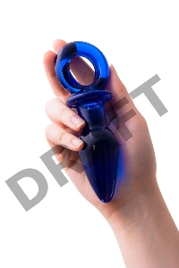 Анальная втулка Sexus Glass, стекло, синяя, 14 см, Ø 3,5 см