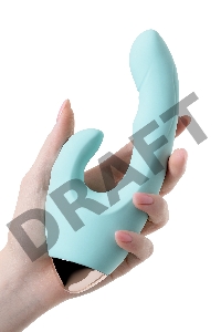 Вибратор с клиторальным стимулятором L'EROINA by TOYFA Crystal, силикон, голубой, 18,3 см