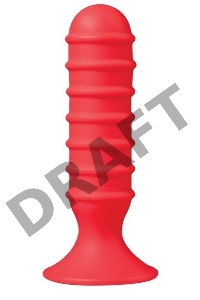 Красный анальный плаг с объемными кольцами