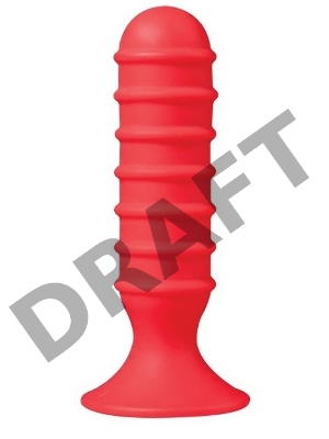 Красный анальный плаг с объемными кольцами