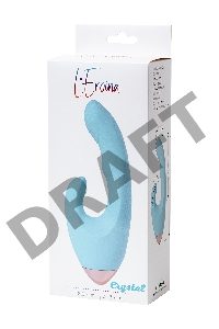Вибратор с клиторальным стимулятором L'EROINA by TOYFA Crystal, силикон, голубой, 18,3 см