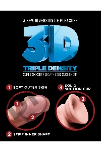 Фаллоимитатор на присоске Тройная плотность King Cock Plus 6.5 Triple Density Cock with Balls - Flesh