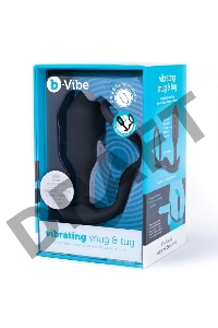 Черная анальная вибропробка с эрекционным кольцом Vibrating Snug & Tug M