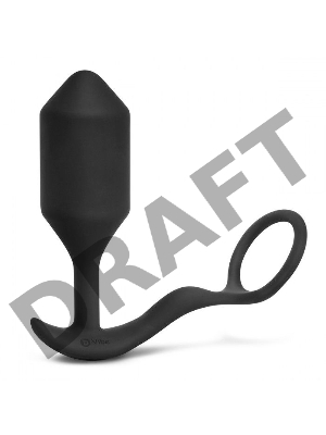 Черная анальная вибропробка с эрекционным кольцом Vibrating Snug & Tug XL