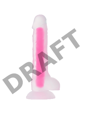 Фаллоимитатор Штучки-Дрючки светящийся в темноте, силикон, прозрачный, 20 см