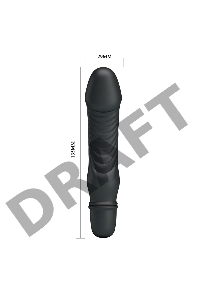 Черный мини-вибратор Stev -13,5 см.