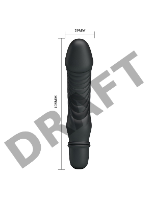 Черный мини-вибратор Stev -13,5 см.