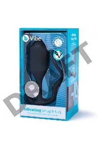 Черная анальная вибропробка с эрекционным кольцом Vibrating Snug & Tug XL