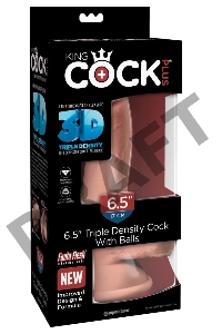 Фаллоимитатор на присоске Тройная плотность King Cock Plus 6.5 Triple Density Cock with Balls - Flesh