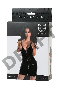 Платье Glossy Naomi из материала Wetlook, черное, XL