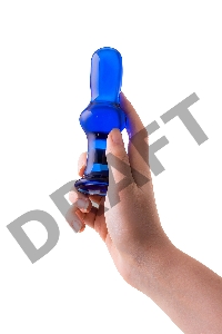 Анальная втулка Sexus Glass, стекло, синяя, 13,5 см, Ø 4,5 см