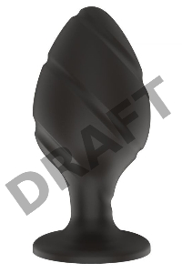 Пробка анальная Силиконовая черная M (7.2*3.5cm) 3305-02