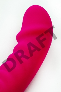 Красный изогнутый вибратор с ребрышками - 19 см.