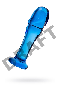 Анальный фаллоимитатор Sexus Glass, стекло, синий, 13 см