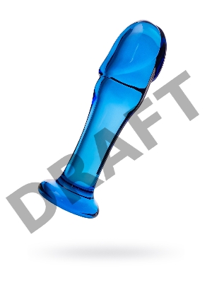 Анальный фаллоимитатор Sexus Glass, стекло, синий, 13 см