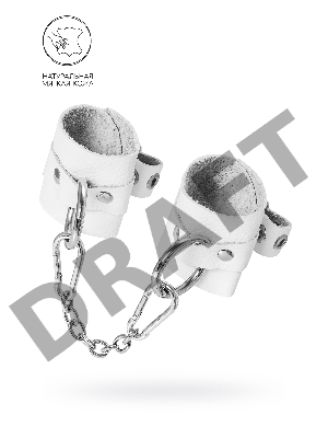 Наручники Pecado BDSM, мягкие с люверсами, натуральная кожа, белые