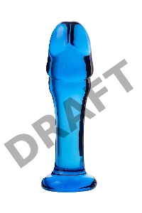 Анальный фаллоимитатор Sexus Glass, стекло, синий, 13 см