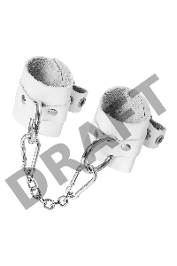 Наручники Pecado BDSM, мягкие с люверсами, натуральная кожа, белые