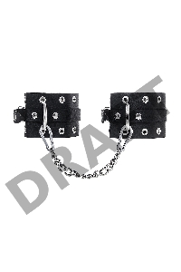 Оковы однослоиные с люверсами Pecado BDSM, натуральная кожа, черные