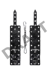 Оковы однослоиные с люверсами Pecado BDSM, натуральная кожа, черные