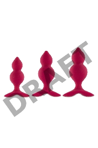 Набор из трех розовых анальный пробок Bibi Twin Butt Plug Set