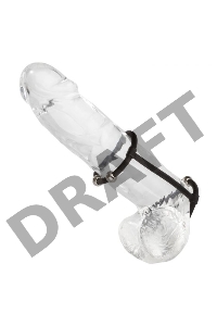 Черная клетка на пенис с бусинами Steel Beaded Silicone Enhancer Cage