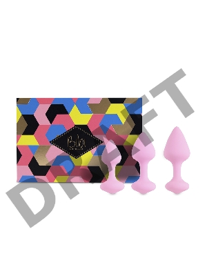 Набор из 3 нежно-розовых анальных пробок Bibi Butt Plug Set
