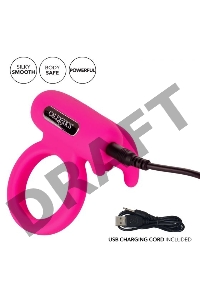 Розовое перезаряжаемое кольцо Silicone Rechargeable Triple Clit Flicker