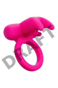 Розовое перезаряжаемое кольцо Silicone Rechargeable Triple Clit Flicker
